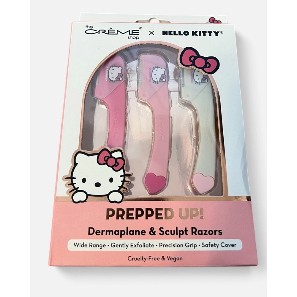 The Crème Shop x Hello Kitty Prepped Up Dermaplane & Sculpt Razors 3pk New